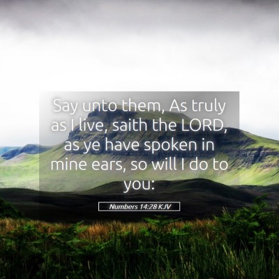Picture 05 - Numbers 14:28 KJV - Say unto them, As truly as I live, saith the - Bible Verse Picture