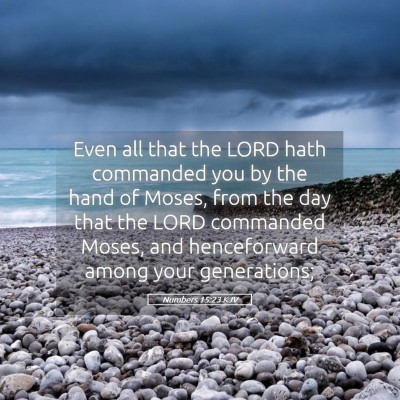 Picture 05 - Numbers 15:23 KJV - Even all that the LORD hath commanded you by the - Bible Verse Picture