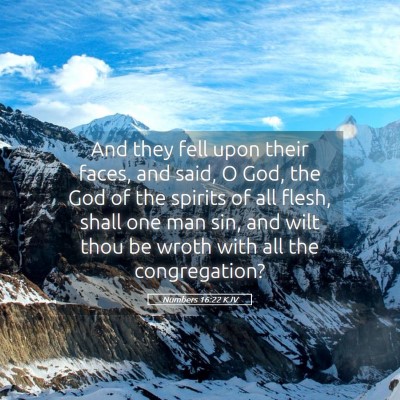 Picture 05 - Numbers 16:22 KJV - And they fell upon their faces, and said, O God, - Bible Verse Picture