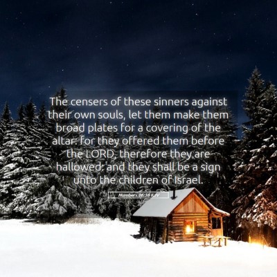 Picture 05 - Numbers 16:38 KJV - The censers of these sinners against their own - Bible Verse Picture