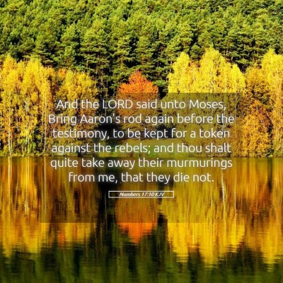 Picture 05 - Numbers 17:10 KJV - And the LORD said unto Moses, Bring Aaron's rod - Bible Verse Picture