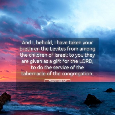 Picture 05 - Numbers 18:6 KJV - And I, behold, I have taken your brethren the - Bible Verse Picture