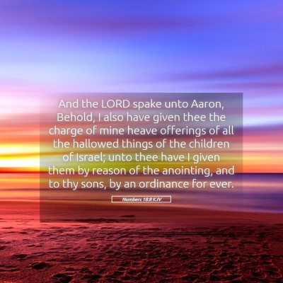 Picture 05 - Numbers 18:8 KJV - And the LORD spake unto Aaron, Behold, I also - Bible Verse Picture