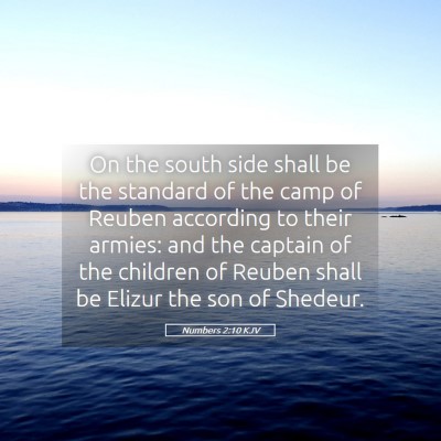 Picture 05 - Numbers 2:10 KJV - On the south side shall be the standard of the - Bible Verse Picture