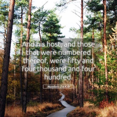 Picture 05 - Numbers 2:6 KJV - And his host, and those that were numbered - Bible Verse Picture