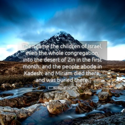 Picture 05 - Numbers 20:1 KJV - Then came the children of Israel, even the whole - Bible Verse Picture