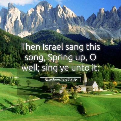 Picture 05 - Numbers 21:17 KJV - Then Israel sang this song, Spring up, O well; - Bible Verse Picture