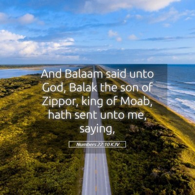Picture 05 - Numbers 22:10 KJV - And Balaam said unto God, Balak the son of - Bible Verse Picture