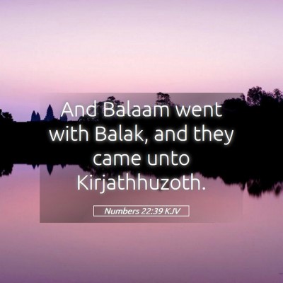 Picture 05 - Numbers 22:39 KJV - And Balaam went with Balak, and they came unto - Bible Verse Picture
