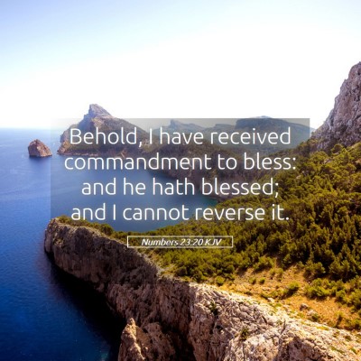 Picture 05 - Numbers 23:20 KJV - Behold, I have received commandment to bless: and - Bible Verse Picture