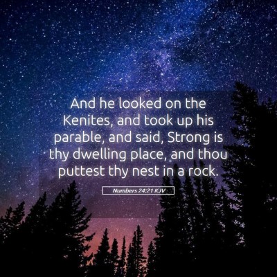 Picture 05 - Numbers 24:21 KJV - And he looked on the Kenites, and took up his - Bible Verse Picture