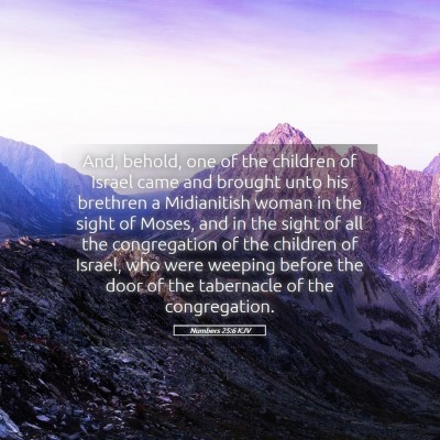 Picture 05 - Numbers 25:6 KJV - And, behold, one of the children of Israel came - Bible Verse Picture