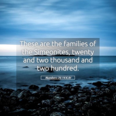 Picture 05 - Numbers 26:14 KJV - These are the families of the Simeonites, twenty - Bible Verse Picture