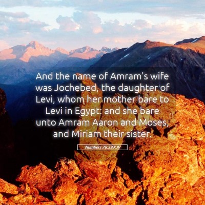 Picture 05 - Numbers 26:59 KJV - And the name of Amram's wife was Jochebed, the - Bible Verse Picture
