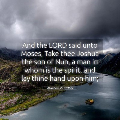 Picture 05 - Numbers 27:18 KJV - And the LORD said unto Moses, Take thee Joshua - Bible Verse Picture