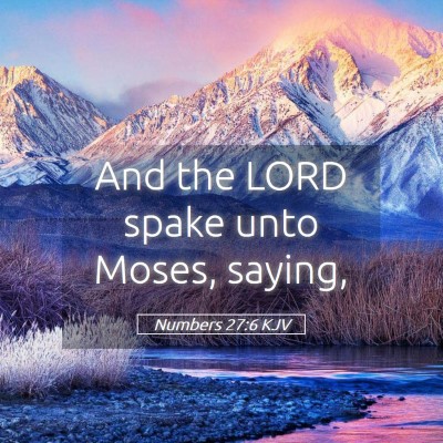 Picture 05 - Numbers 27:6 KJV - And the LORD spake unto Moses, - Bible Verse Picture