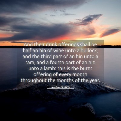 Picture 05 - Numbers 28:14 KJV - And their drink offerings shall be half an hin of - Bible Verse Picture
