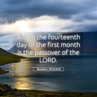 Picture 05 - Numbers 28:16 KJV - And in the fourteenth day of the first month is - Bible Verse Picture