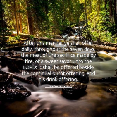 Picture 05 - Numbers 28:24 KJV - After this manner ye shall offer daily, - Bible Verse Picture