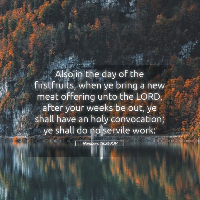 Picture 05 - Numbers 28:26 KJV - Also in the day of the firstfruits, when ye bring - Bible Verse Picture