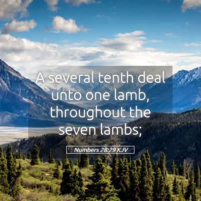 Picture 05 - Numbers 28:29 KJV - A several tenth deal unto one lamb, throughout - Bible Verse Picture