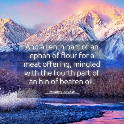 Picture 05 - Numbers 28:5 KJV - And a tenth part of an ephah of flour for a meat - Bible Verse Picture