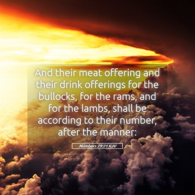 Picture 05 - Numbers 29:21 KJV - And their meat offering and their drink offerings - Bible Verse Picture