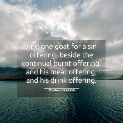 Picture 05 - Numbers 29:28 KJV - And one goat for a sin offering; beside the - Bible Verse Picture