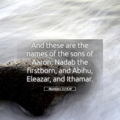 Picture 05 - Numbers 3:2 KJV - And these are the names of the sons of Aaron; - Bible Verse Picture