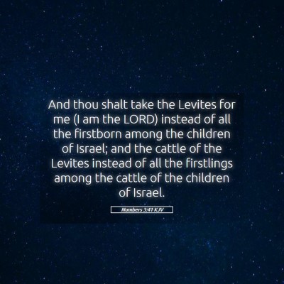 Picture 05 - Numbers 3:41 KJV - And thou shalt take the Levites for me (I am the - Bible Verse Picture