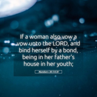 Picture 05 - Numbers 30:3 KJV - If a woman also vow a vow unto the LORD, and bind - Bible Verse Picture