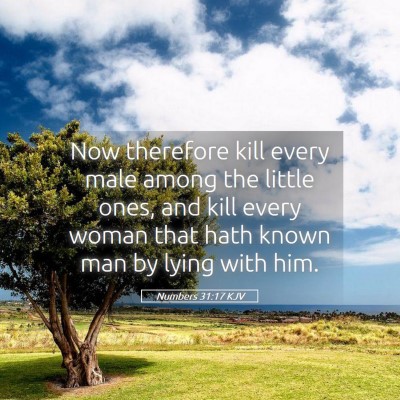Picture 05 - Numbers 31:17 KJV - Now therefore kill every male among the little - Bible Verse Picture