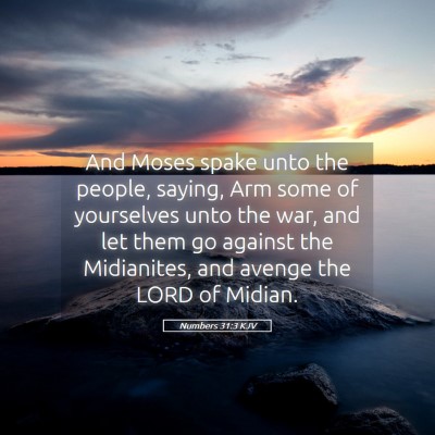 Picture 05 - Numbers 31:3 KJV - And Moses spake unto the people, saying, Arm some - Bible Verse Picture