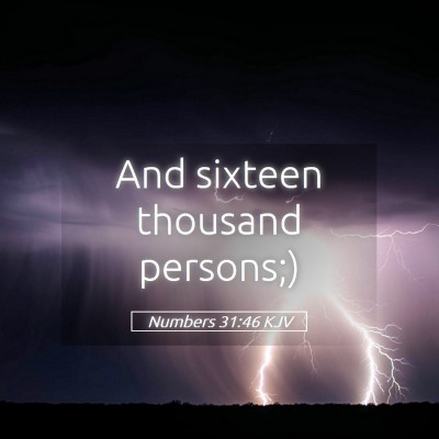 Picture 05 - Numbers 31:46 KJV - And sixteen thousand - Bible Verse Picture