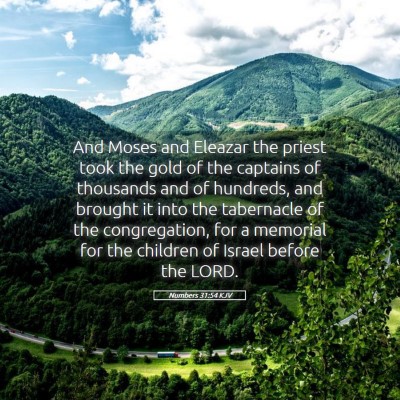 Picture 05 - Numbers 31:54 KJV - And Moses and Eleazar the priest took the gold of - Bible Verse Picture