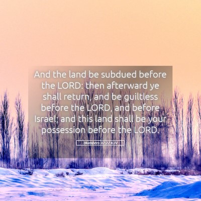 Picture 05 - Numbers 32:22 KJV - And the land be subdued before the LORD: then - Bible Verse Picture