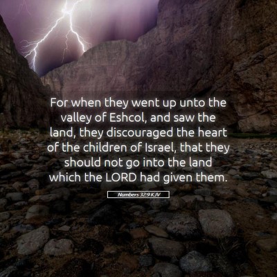 Picture 05 - Numbers 32:9 KJV - For when they went up unto the valley of Eshcol, - Bible Verse Picture