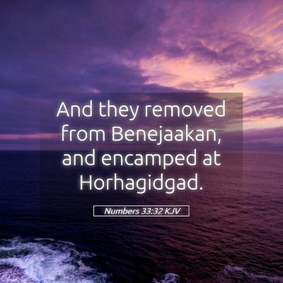 Picture 05 - Numbers 33:32 KJV - And they removed from Benejaakan, and encamped at - Bible Verse Picture