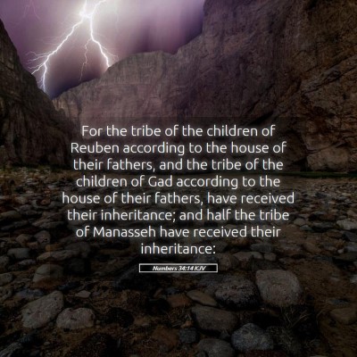 Picture 05 - Numbers 34:14 KJV - For the tribe of the children of Reuben according - Bible Verse Picture