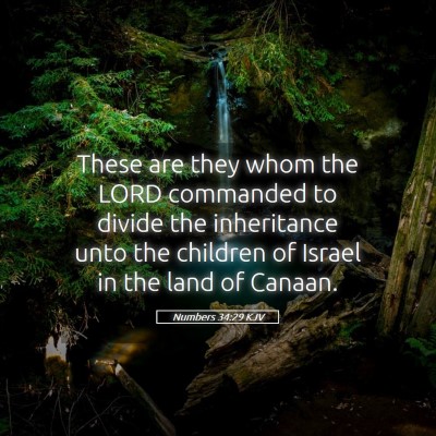 Picture 05 - Numbers 34:29 KJV - These are they whom the LORD commanded to divide - Bible Verse Picture