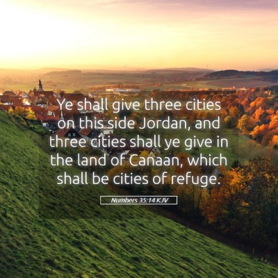 Picture 05 - Numbers 35:14 KJV - Ye shall give three cities on this side Jordan, - Bible Verse Picture