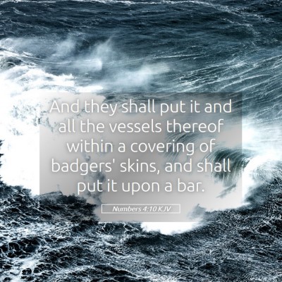 Picture 05 - Numbers 4:10 KJV - And they shall put it and all the vessels thereof - Bible Verse Picture