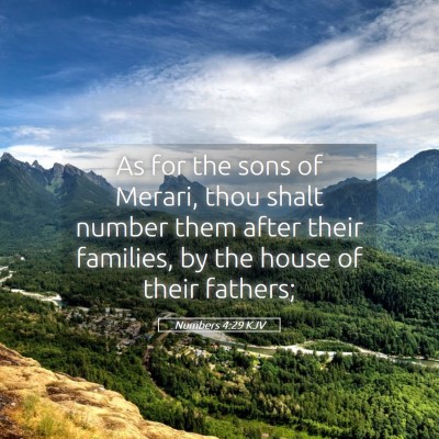 Picture 05 - Numbers 4:29 KJV - As for the sons of Merari, thou shalt number them - Bible Verse Picture