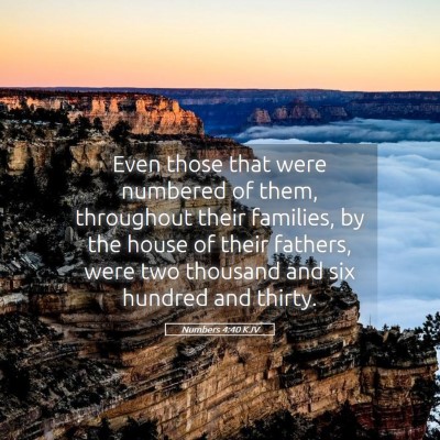 Picture 05 - Numbers 4:40 KJV - Even those that were numbered of them, throughout - Bible Verse Picture