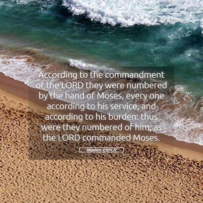Picture 05 - Numbers 4:49 KJV - According to the commandment of the LORD they - Bible Verse Picture