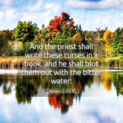 Picture 05 - Numbers 5:23 KJV - And the priest shall write these curses in a - Bible Verse Picture