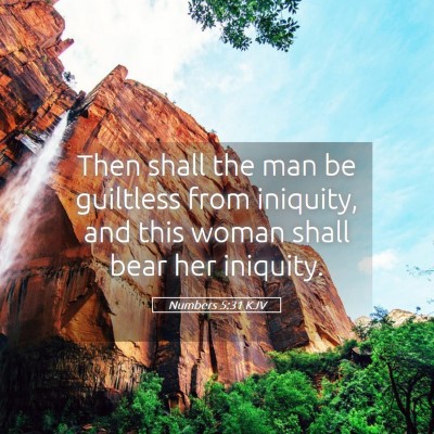 Picture 05 - Numbers 5:31 KJV - Then shall the man be guiltless from iniquity, - Bible Verse Picture