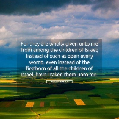 Picture 05 - Numbers 8:16 KJV - For they are wholly given unto me from among the - Bible Verse Picture