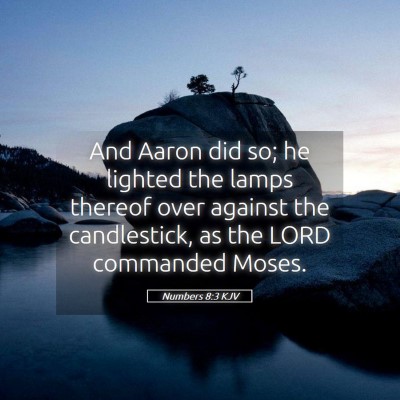 Picture 05 - Numbers 8:3 KJV - And Aaron did so; he lighted the lamps thereof - Bible Verse Picture