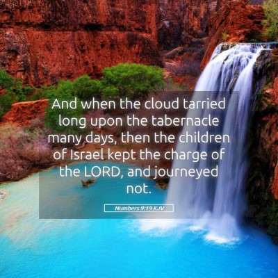 Picture 05 - Numbers 9:19 KJV - And when the cloud tarried long upon the - Bible Verse Picture